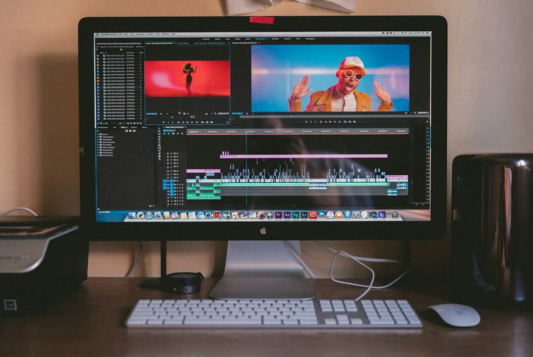 cinematic video editing on monitor