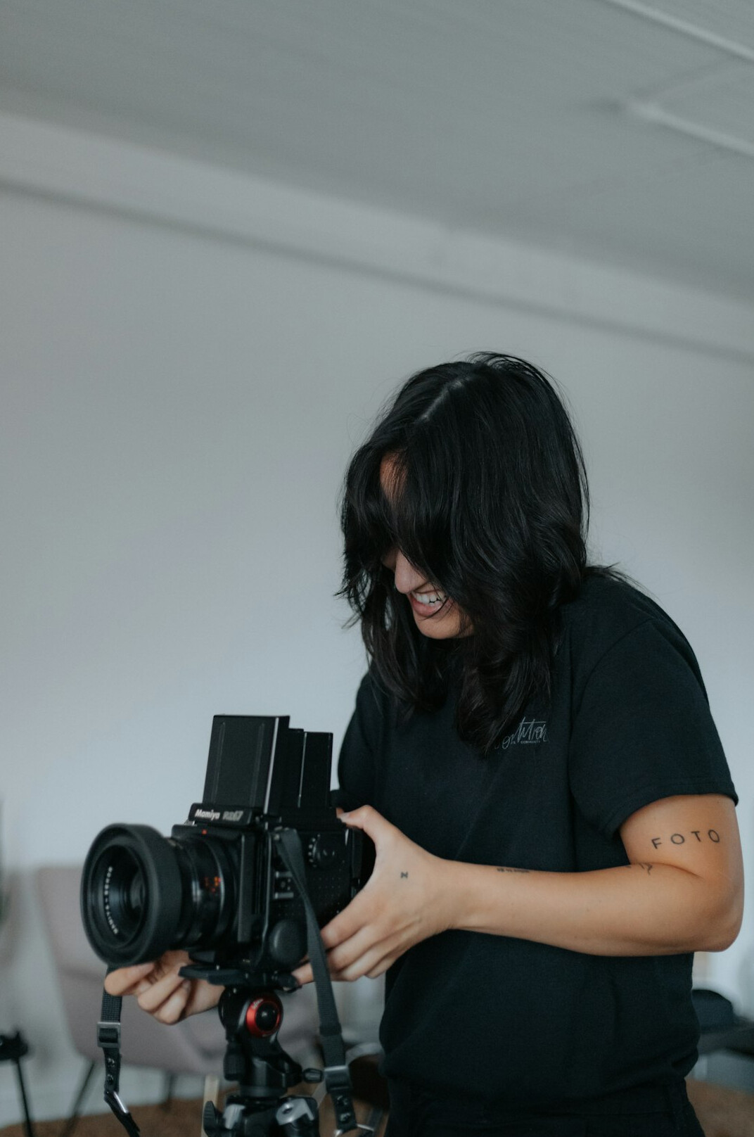 professional videographer with camera