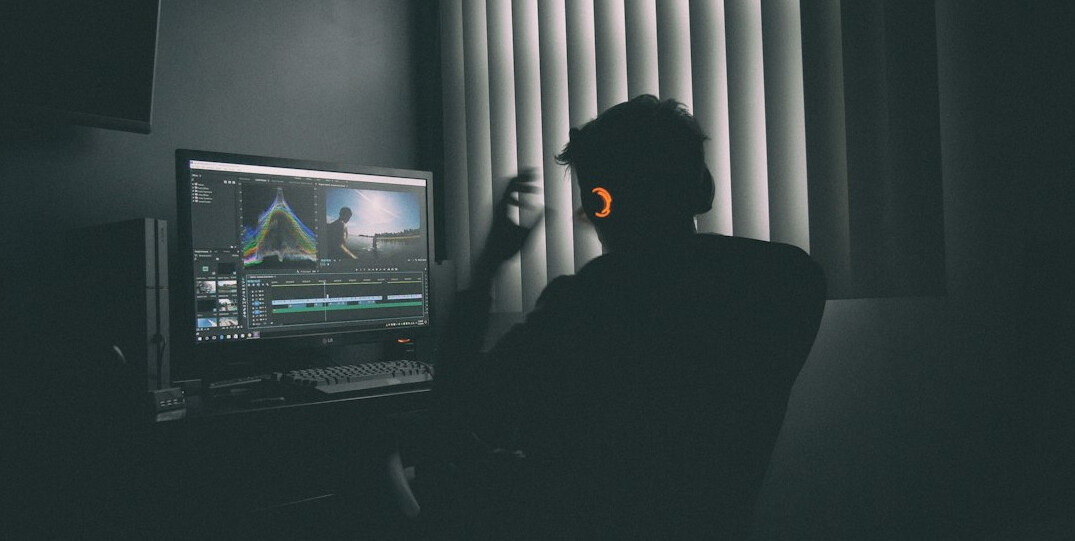 video editor working on timeline